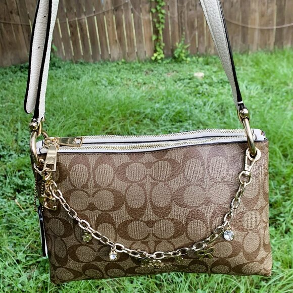 Coach Mia Crossbody Handbag in Leather & Signature Canvas - Picture 7 of 16